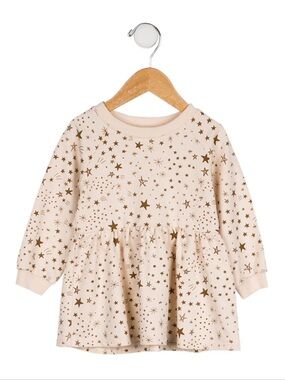 Rylee + Cru Cream Star Print Long Sleeve Dress